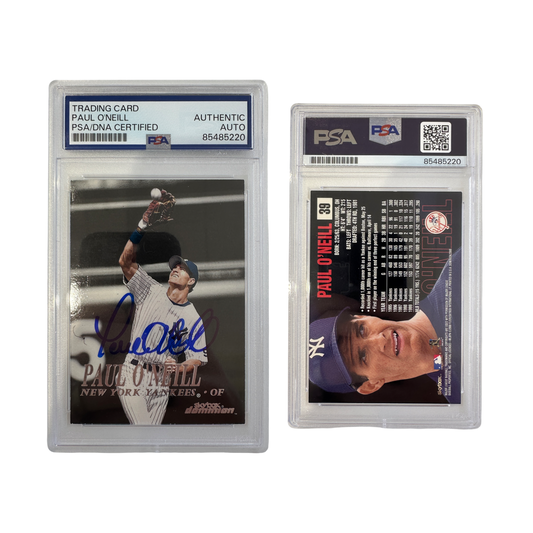 2000 Paul O'neill Autographed Fleer Skybox Dominion #39 PSA Auto Authentic