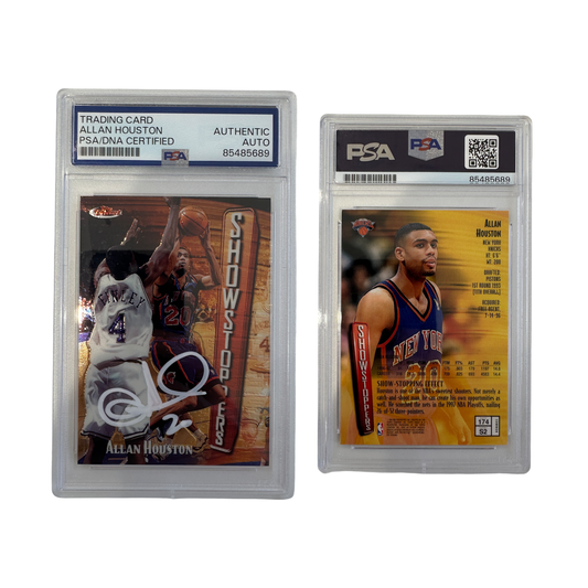 1996 Allan Houston Autographed Topps Finest Showstoppers #174 PSA Auto Authentic