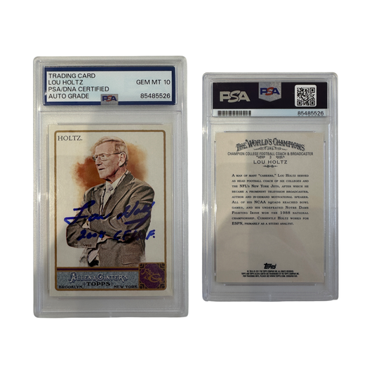 2011 Lou Holtz Autographed "2008 CF HOF" Inscribed Topps Allen & Ginter #3 PSA GEM MINT 10