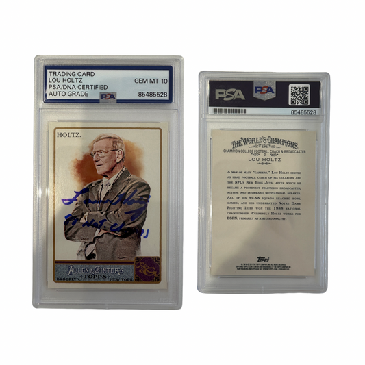 2011 Lou Holtz Autographed "88 NAT. Champs" Inscribed Topps Allen & Ginter #3 PSA GEM MINT 10