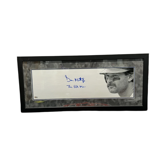 Don Mattingly Autographed New York Yankees Framed. 8x26 "The Hit Man" Inscription Steiner CX