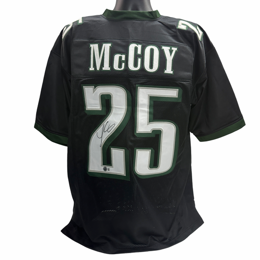 LeSean McCoy Autographed Philadelphia Eagles Black Jersey Beckett