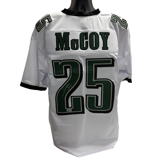 LeSean McCoy Autographed Philadelphia Eagles White Jersey Beckett