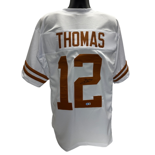 Earl Thomas III Autographed Texas Longhorns White Jersey Beckett