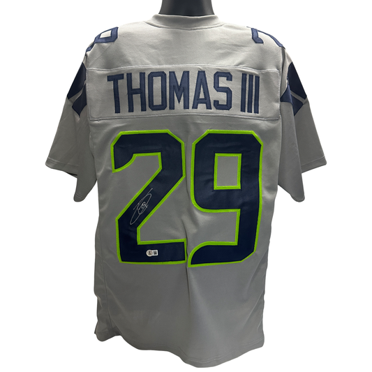 Earl Thomas III Autographed Seattle Seahawks Grey Jersey Beckett