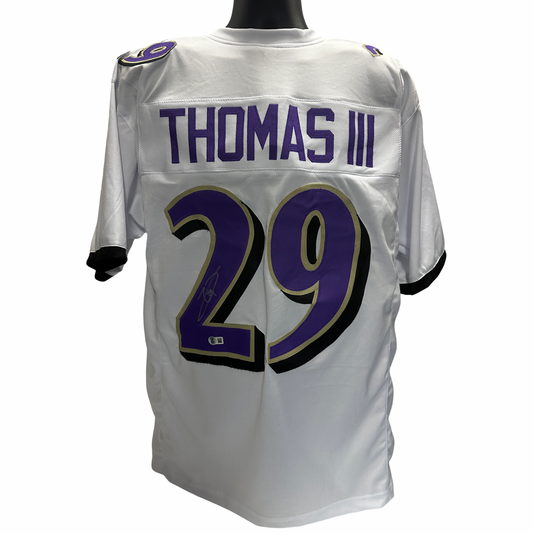 Earl Thomas III Autographed Baltimore Ravens White Jersey Beckett