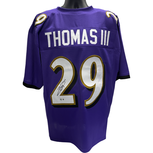 Earl Thomas III Autographed Baltimore Ravens Purple Jersey Beckett
