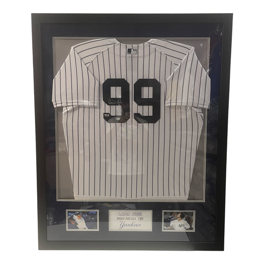 Aaron Judge Autographed New York Yankees Framed Pinstripe Authentic Jersey Fanatics/MLB