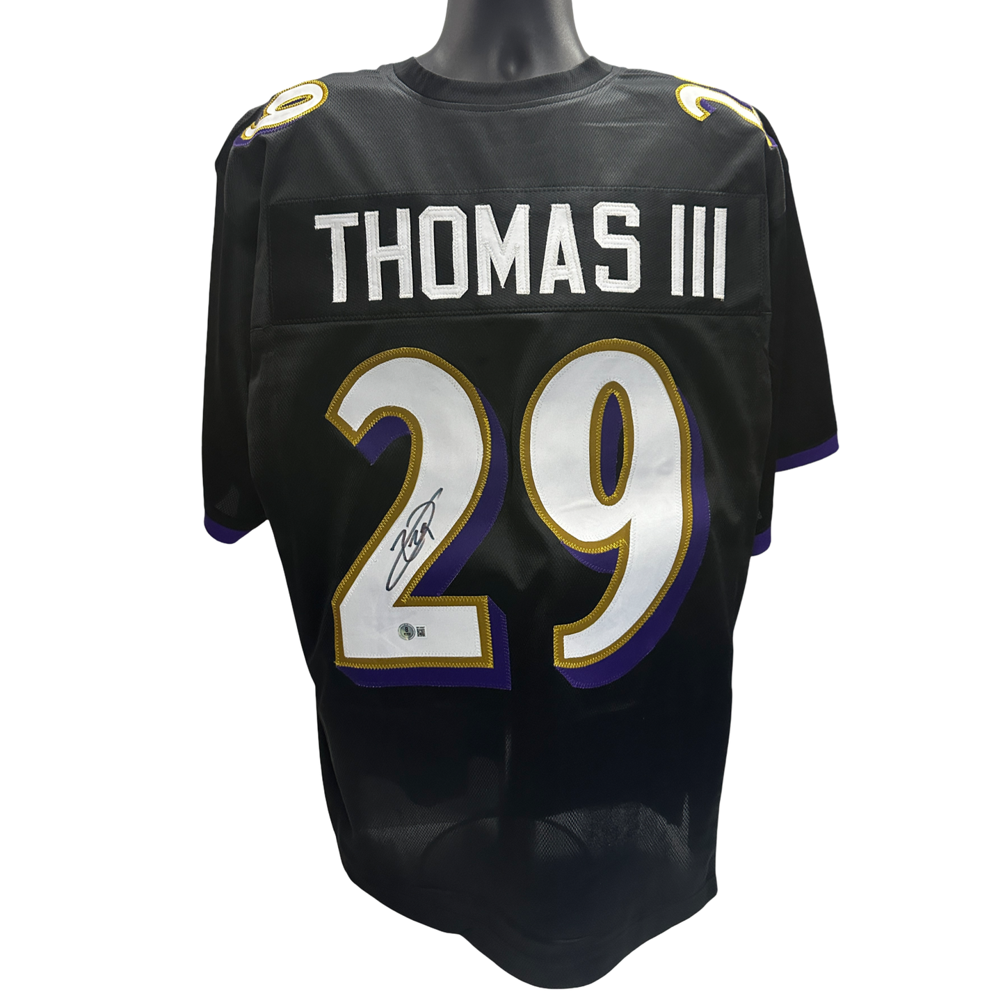 Earl Thomas III Autographed Baltimore Ravens Black Jersey Beckett