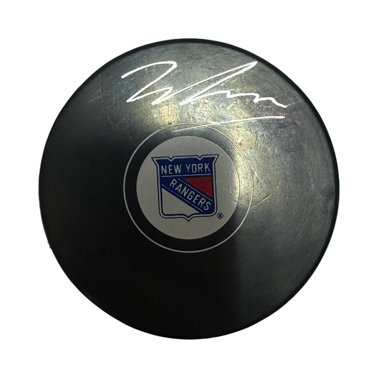 Will Cuylle Autographed New York Rangers Logo Puck JSA