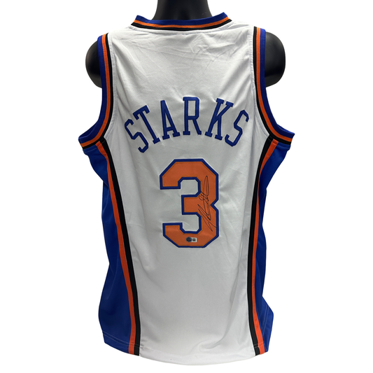 John Starks Autographed New York Knicks Classic White Jersey Beckett