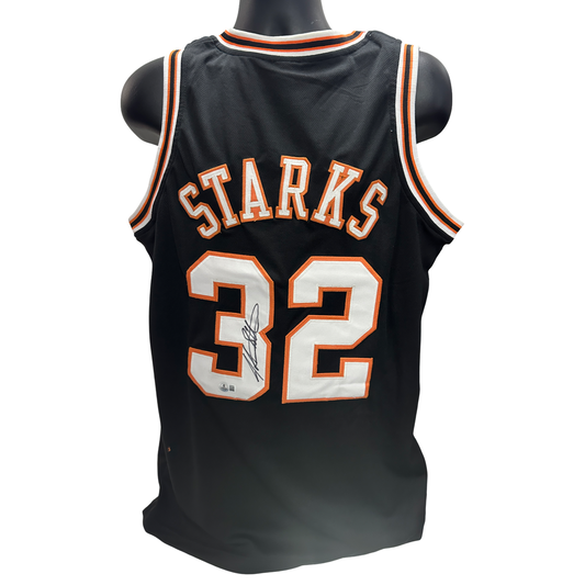 John Starks Autographed Oklahoma State Black Jersey Beckett