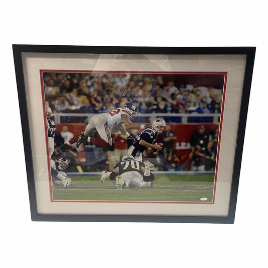 Michael Strahan Autographed New York Giants Framed 16x20 Steiner