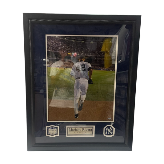 Mariano Rivera Autographed New York Yankees Framed 16x20 Entering Bullpen w/ Game Used Dirt Steiner