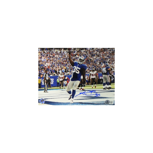 Andre Brown Autographed New York Giants Arm Up 8x10 Beckett
