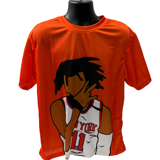 Jalen Brunson Orange New York Knicks T-Shirt - Medium