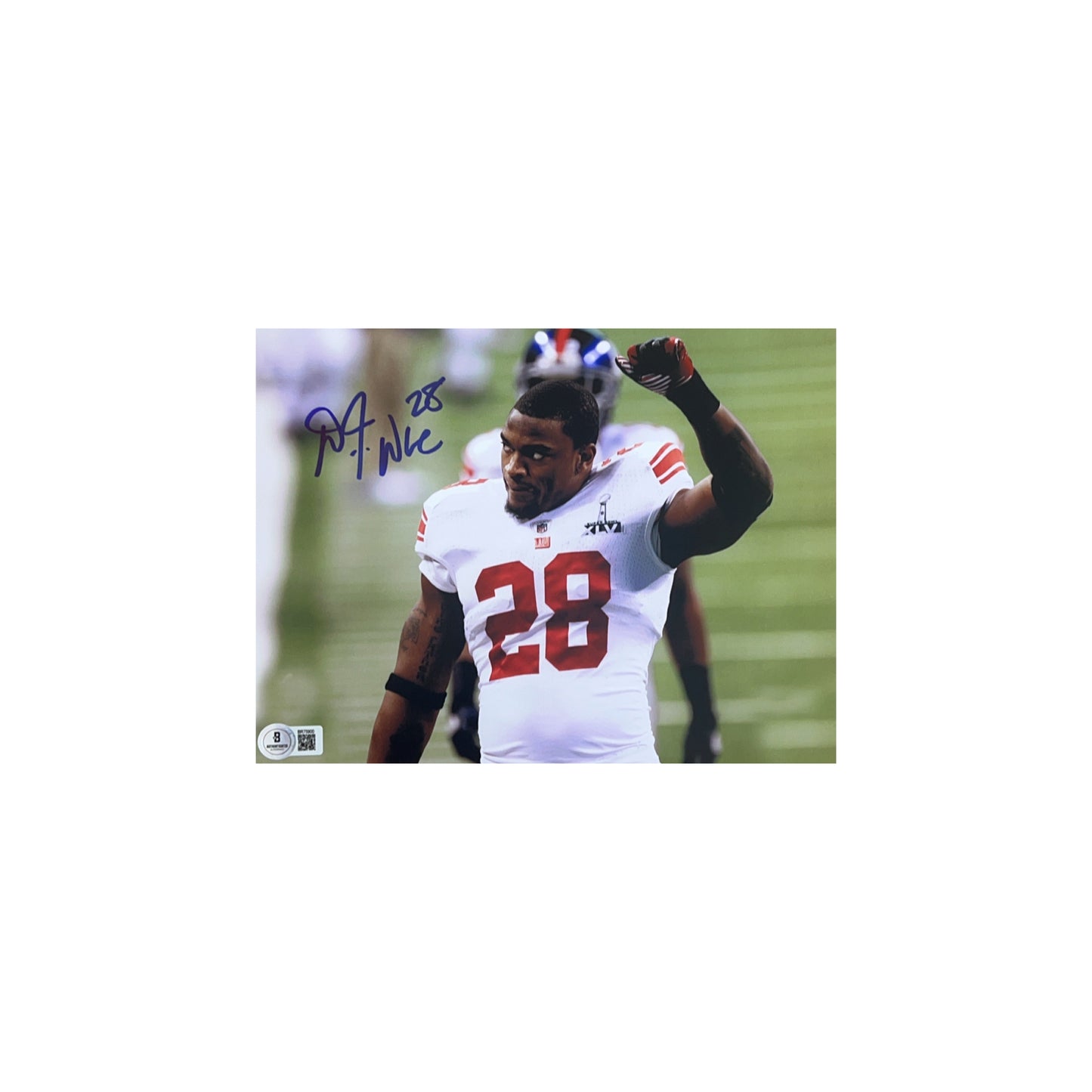 D.J. Ware Autographed New York Giants Arm Up 8x10 Beckett