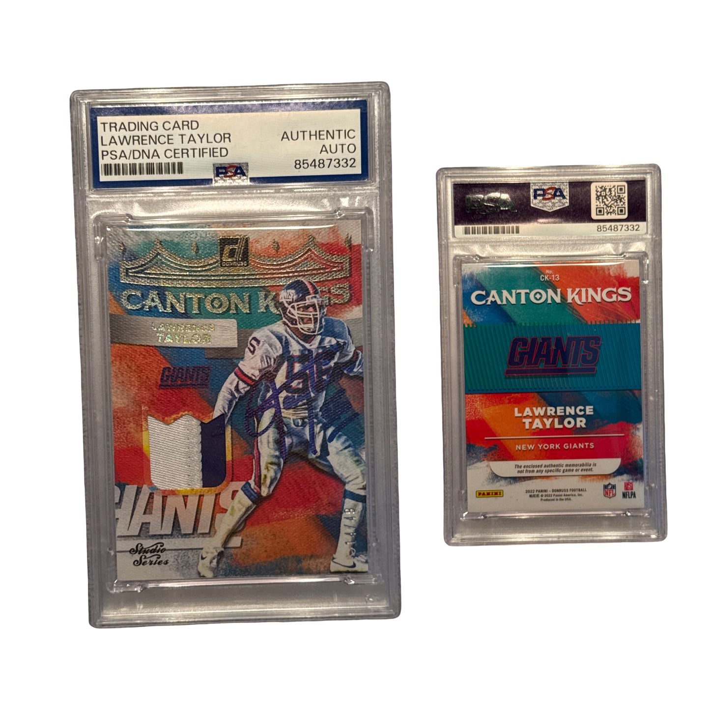 2022 Lawrence Taylor Panini Donruss Canton Kings Patch Autographed Card PSA AUto Authentic