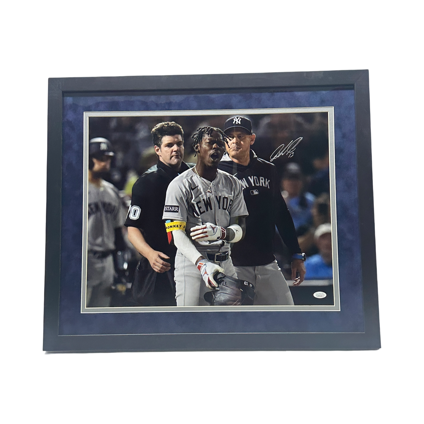 Jazz Chisholm Jr. Autographed New York Yankees Argue With Boone 16x20 JSA - Framed