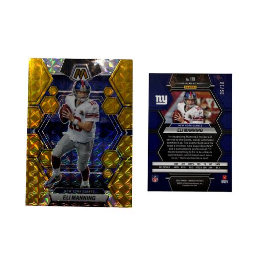 2023 Eli Manning Panini Prizm Mosaic Yellow & Gold  #179 06/10