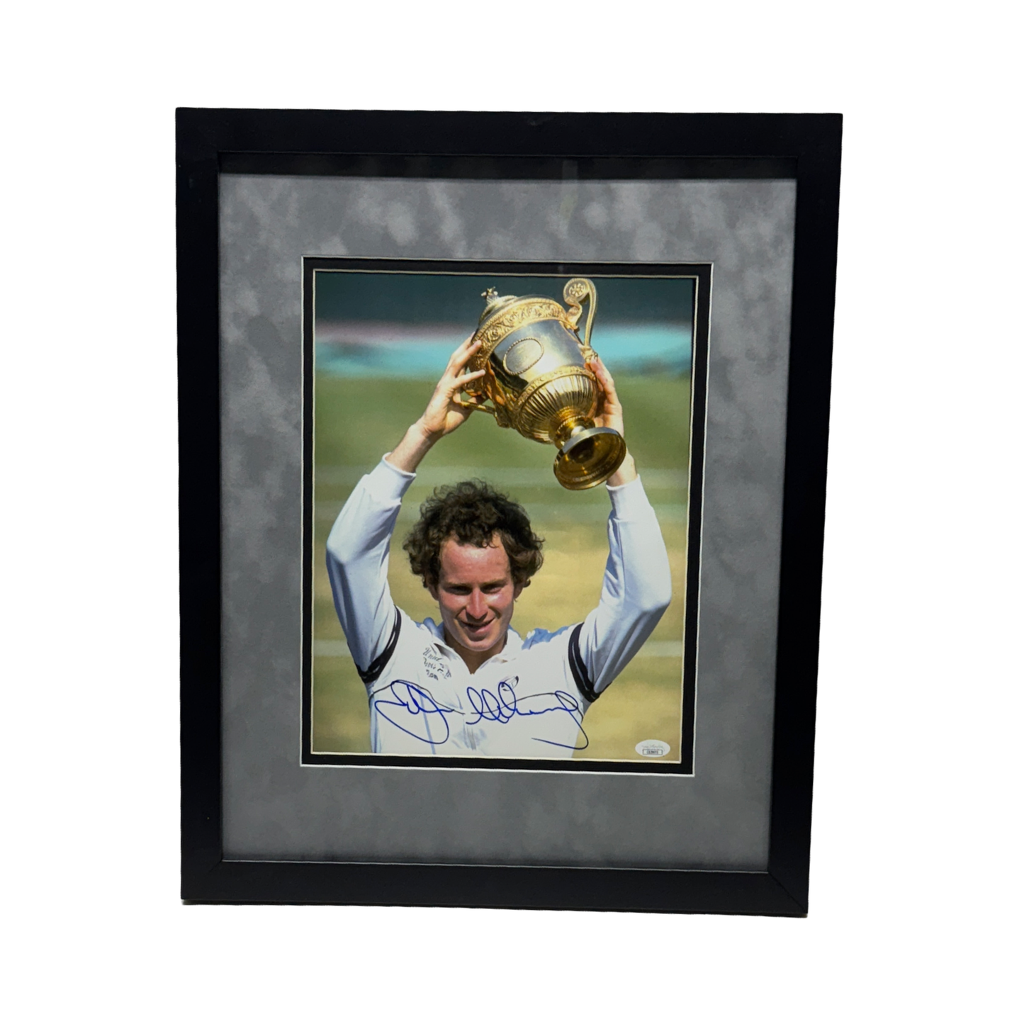 John McEnroe Autographed Tennis Legend Trophy 11x14 JSA - Framed