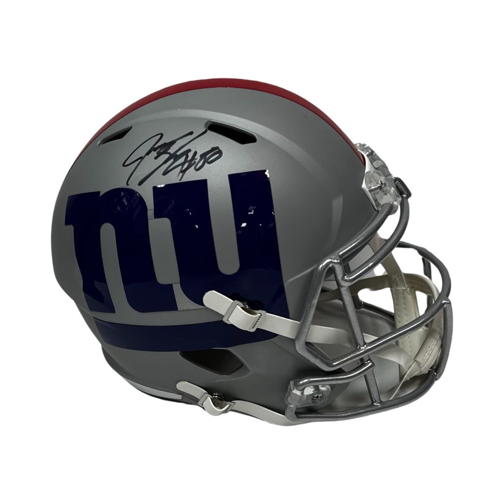 Jeremy Shockey Autographed New York Giants Amp Replica Helmet JSA