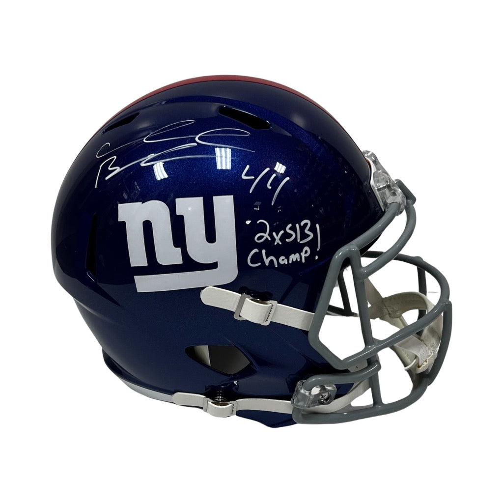 Ahmad Bradshaw Autographed New York Giants Speed Replica Helmet 2x SB Champ! Inscription Steiner CX
