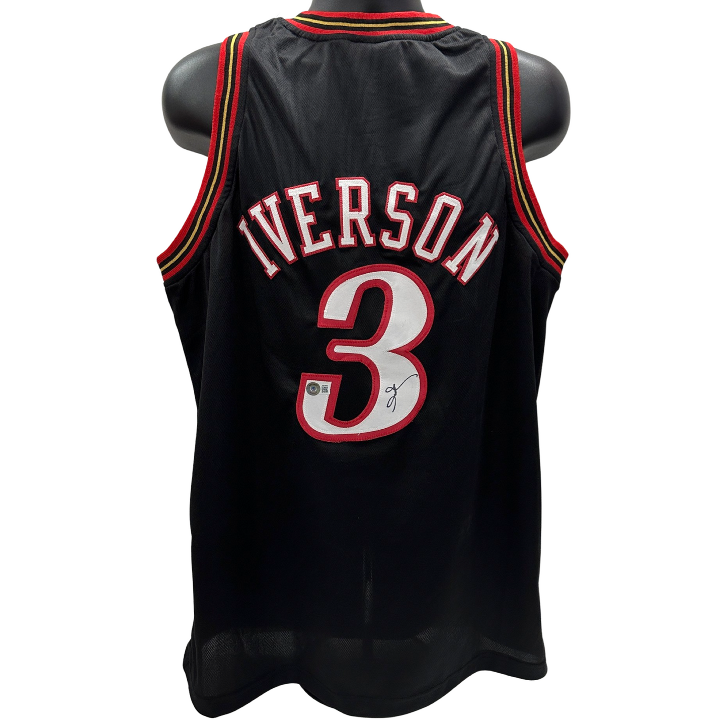 Allen Iverson Autographed Philadelphia 76’ers Black Jersey Beckett