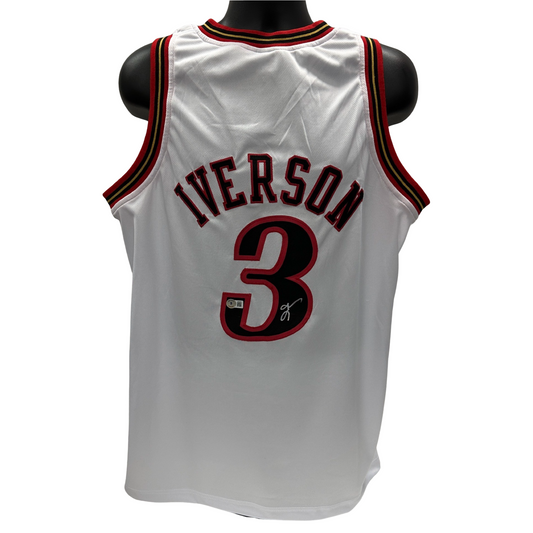 Allen Iverson Autographed Philadelphia 76’ers White Jersey Beckett