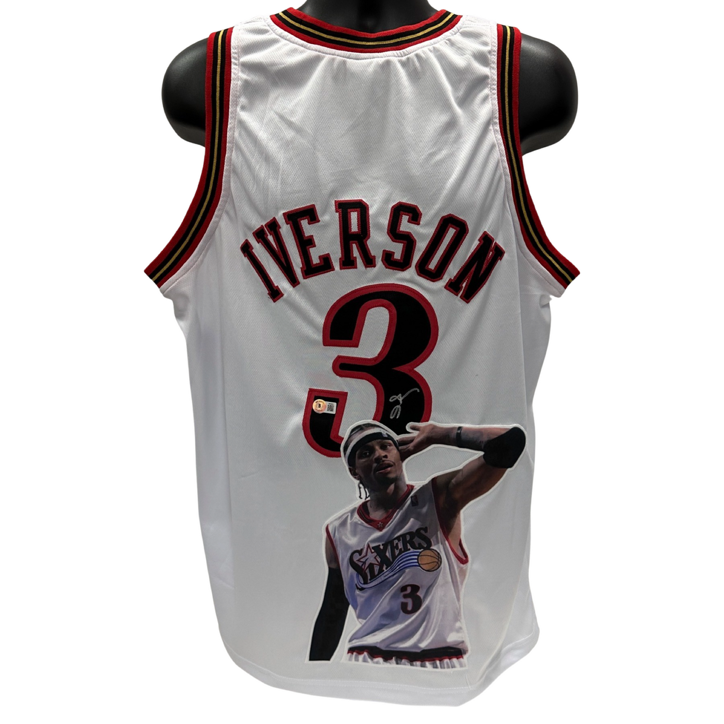 Allen Iverson Autographed Philadelphia 76’ers White Art Jersey Beckett