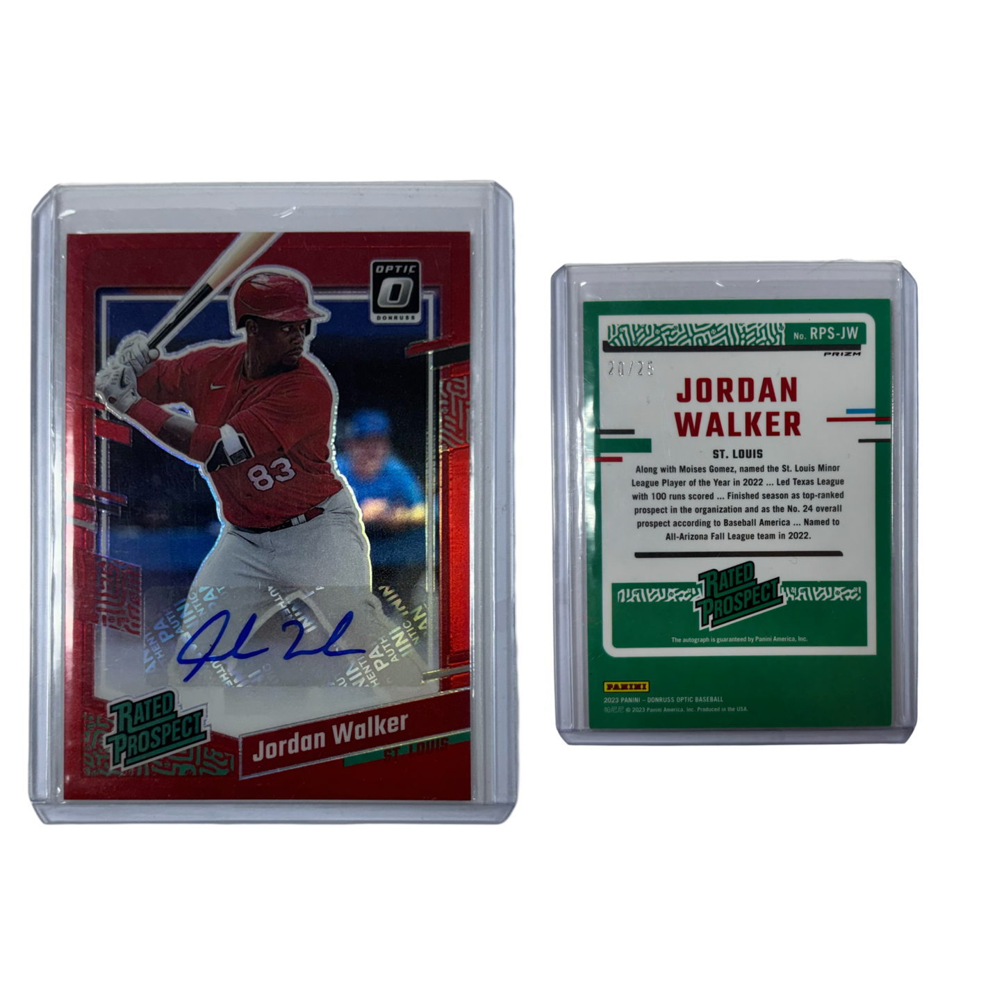 2023 Panini Donruss Optic Jordan Walker Red Rated Prospect Auto 20/25