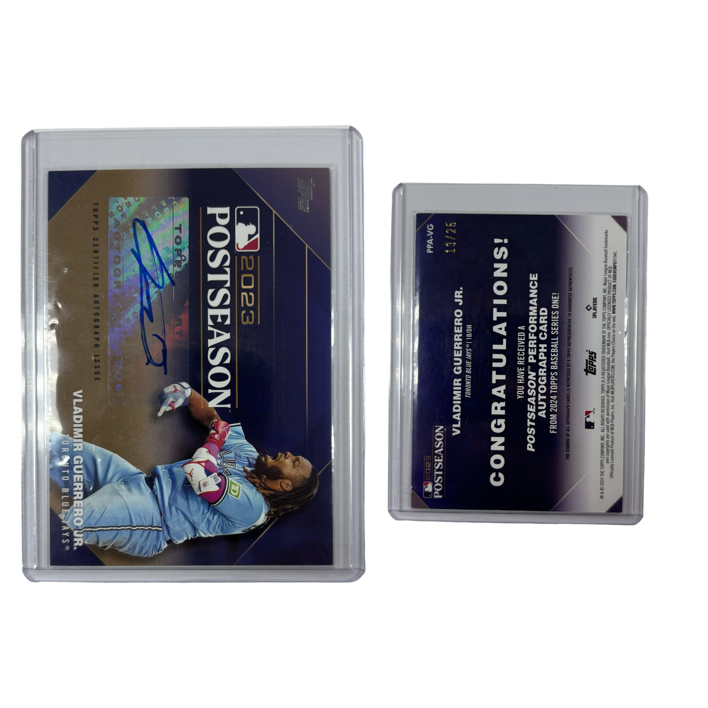 2024 Topps #PPA-VG Vladimir Guerrero Jr Blue Jays Postseason Autograph Gold (13/25)