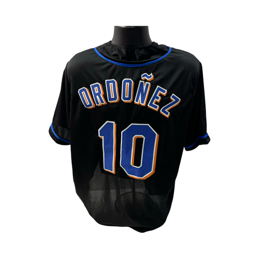 Rey Ordonez Unsigned New York Mets Black Jersey Size XL