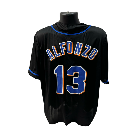 Edgardo Alfonzo Unsigned New York Mets Black Jersey Size XL