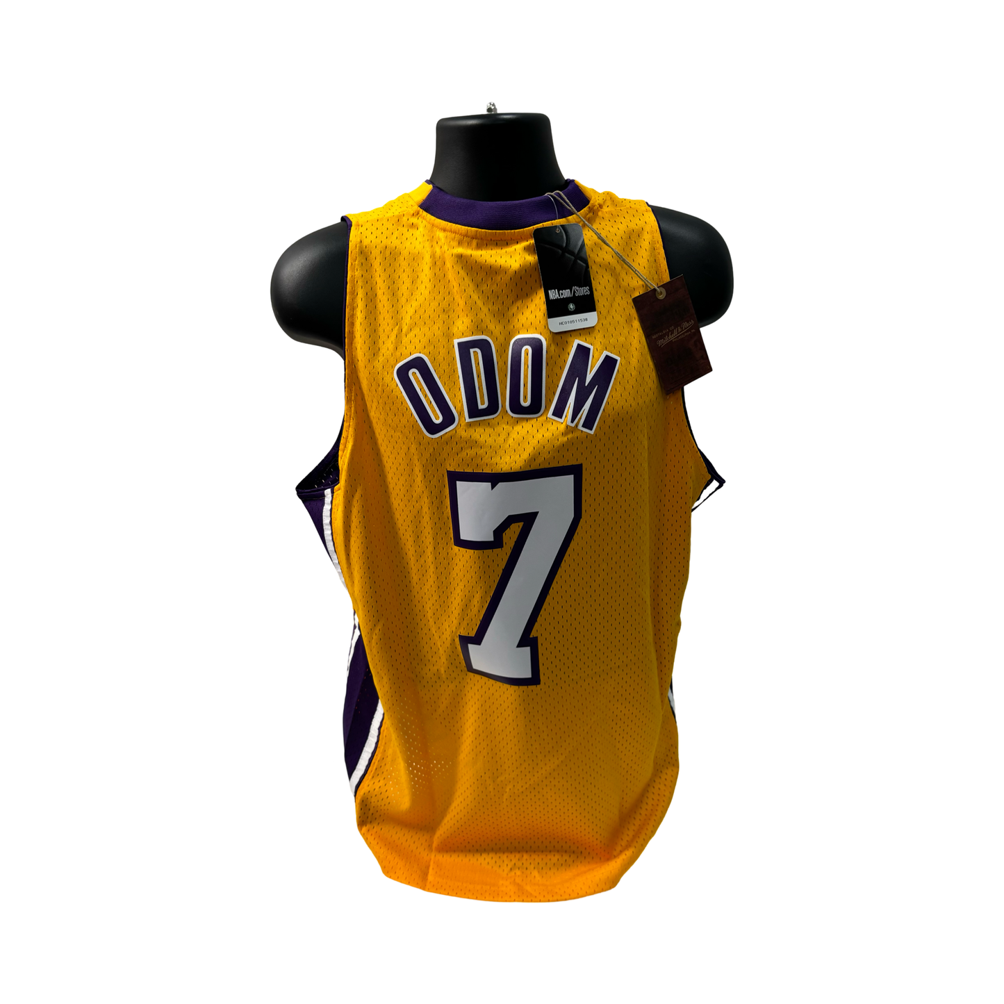 Lamar Odom Unsigned Lakers Yellow Authentic Mitchell & Ness Jersey - Size XL