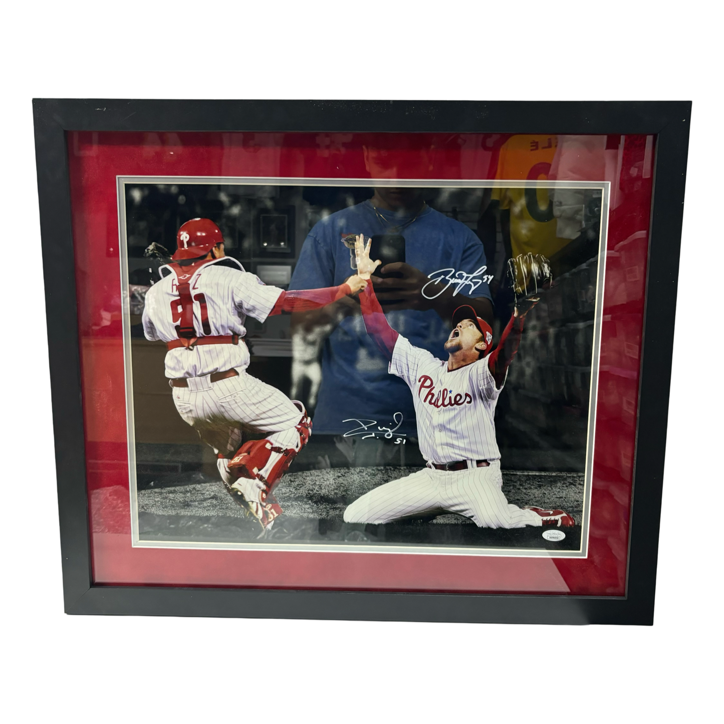 Brad Lidge & Carlos Ruiz Autographed Philadelphia Phillies Framed 16x20 JSA