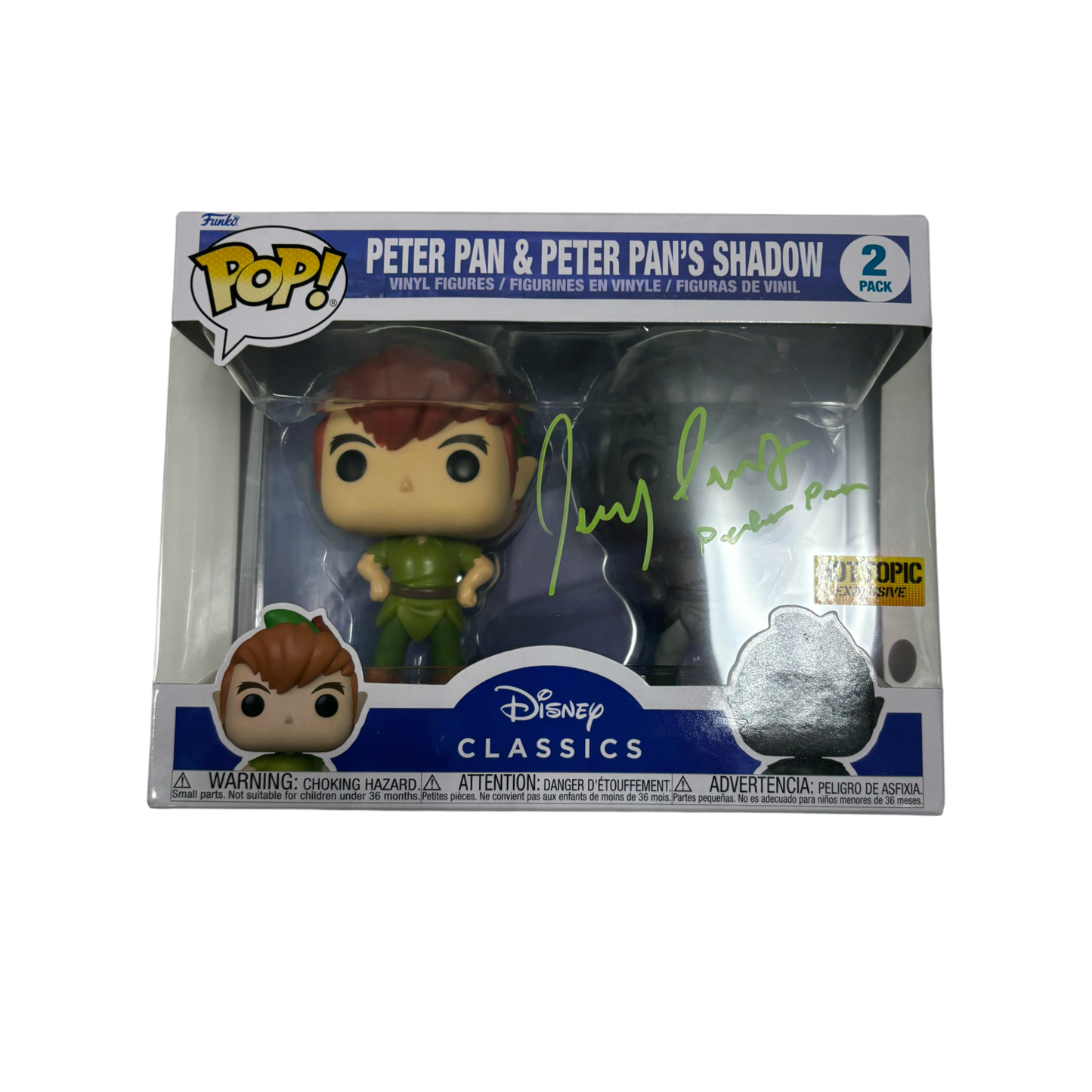 Jeremy Sumpter Autographed Peter Pan & Peter Pan's Shadow Funko Pop JSA