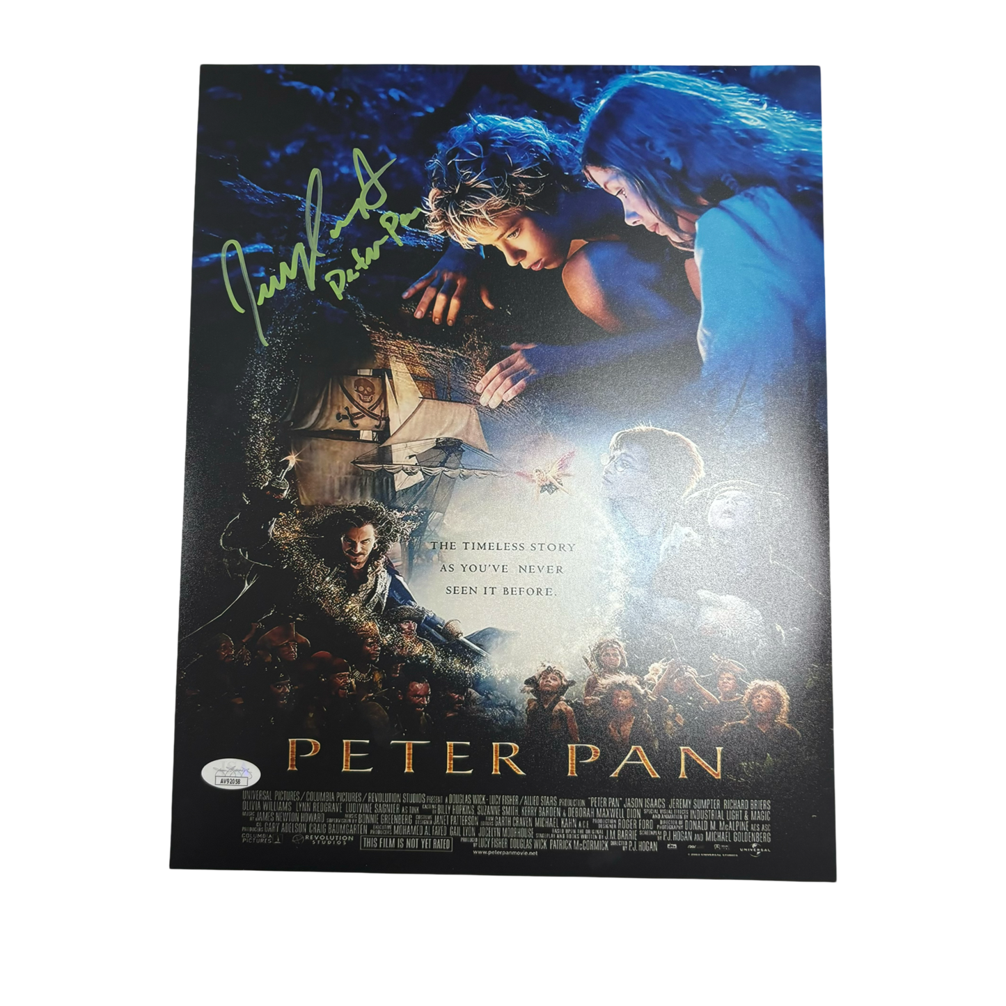 Jeremy Sumpter Autographed Peter Pan Movie Cover 11x14 “Peter Pan” Inscription JSA