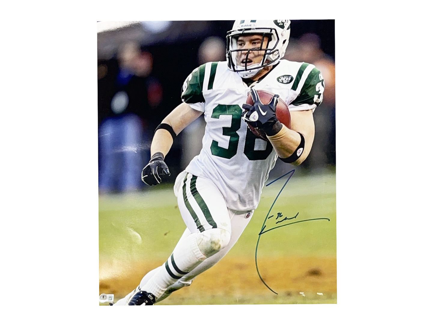 Jim Leonard Autographed New York Jets 16x20 Beckett