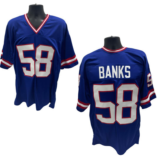 Carl Banks Unsigned New York Giants Blue Jersey Size XL