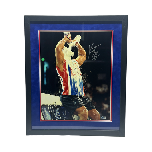 Kurt Angle Autographed Milk Bath 16x20 Beckett - Framed
