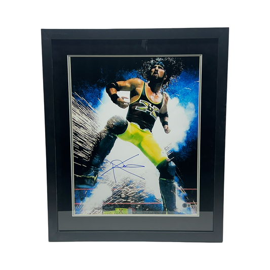 X-Pac Autographed WWE Background Explosion Vertical 16x20 Beckett - Framed