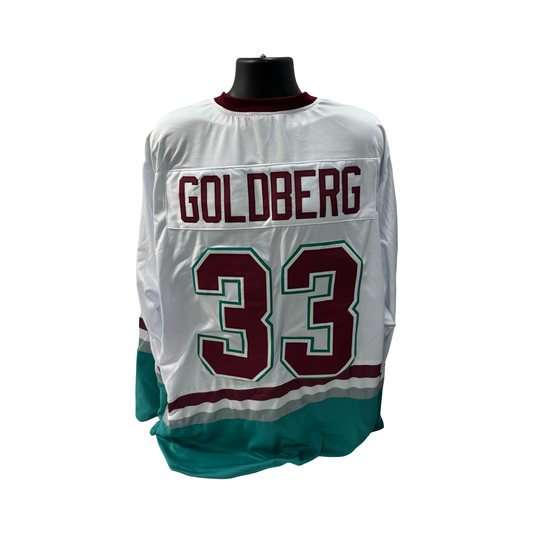 Goldberg From The Mighty Ducks Movie Unsigned White Jersey Hockey