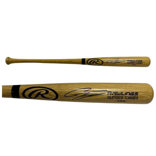 Gleyber Torres Autographed New York Yankees Rawlings Pine Game Model Bat JSA