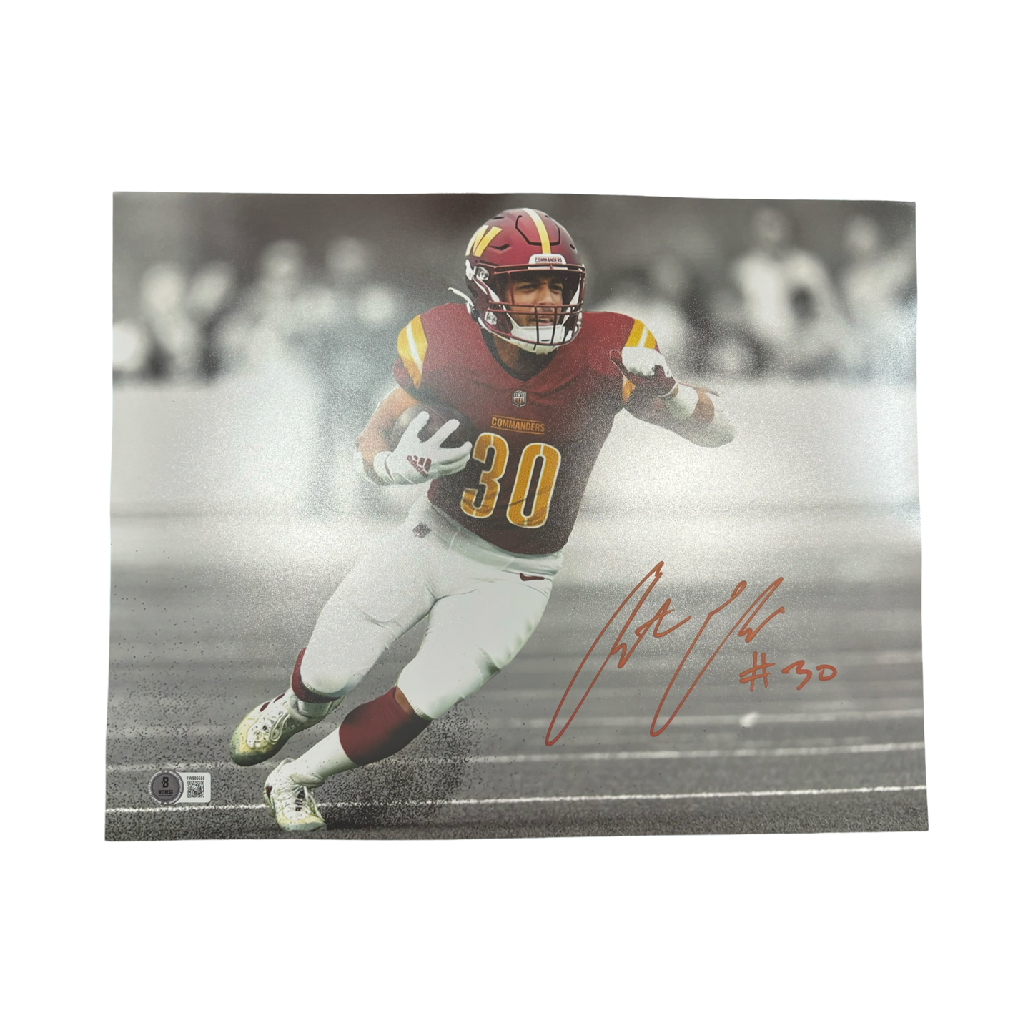 Austin Ekeler Autographed Washington Commanders Spotlight 11x14 Beckett