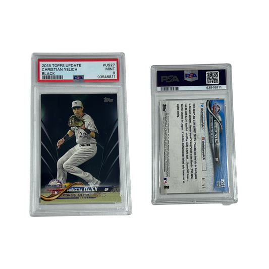 2018 Christian Yelich Topps Update Black /67 #US27 PSA MINT 9