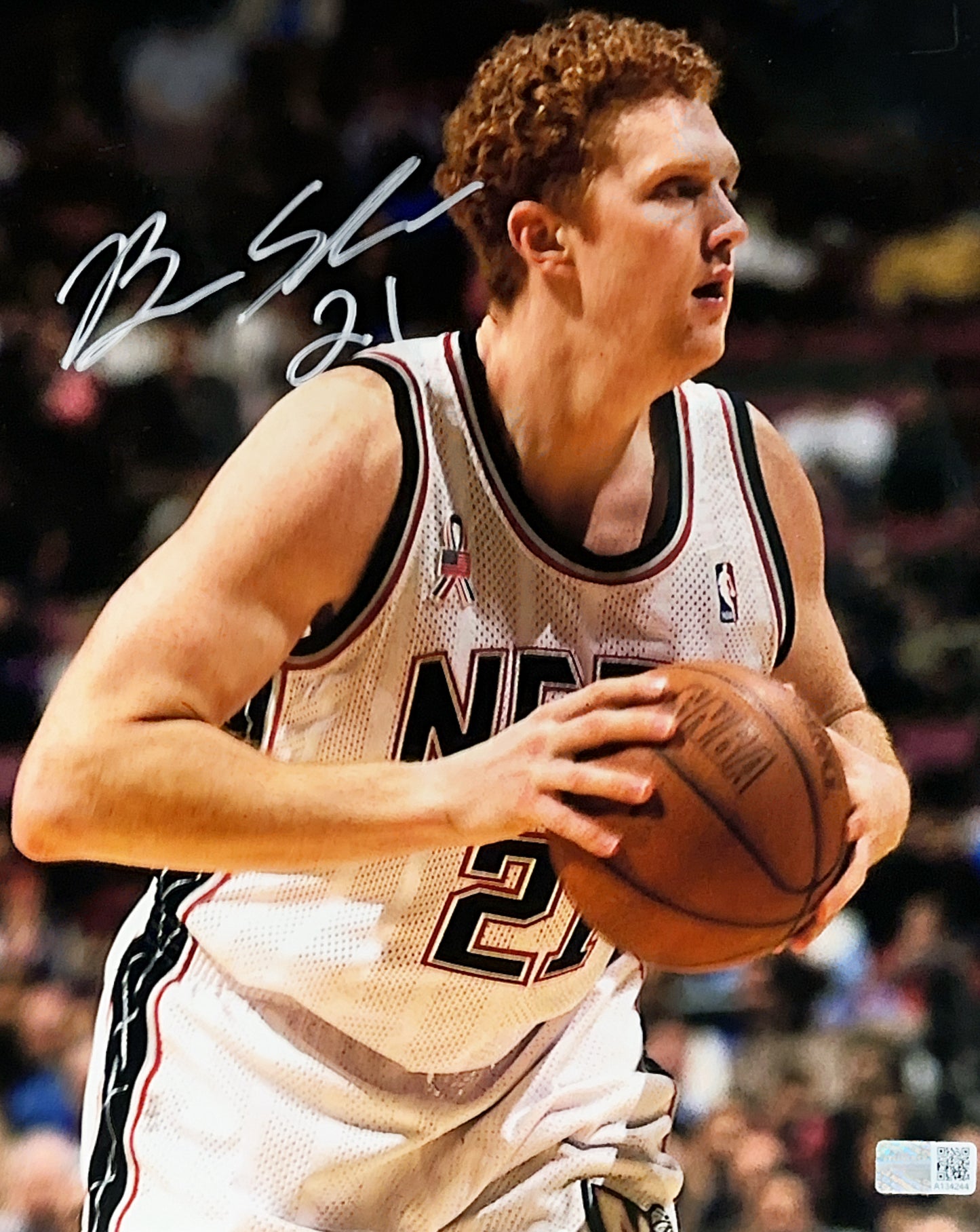 Brian Scalabrine Autographed Brooklyn Nets 8x10 Steiner CX