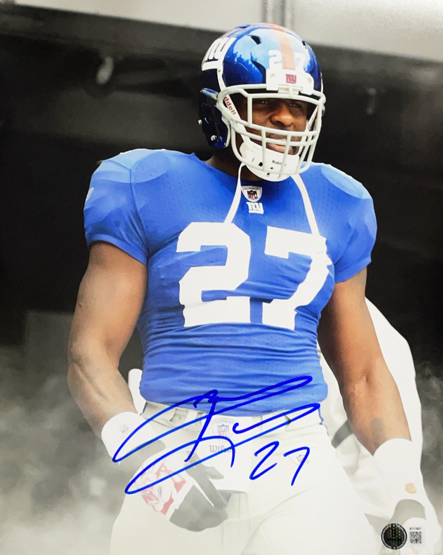 Brandon Jacobs Autographed New York Giants Tunnel 11x14 Photo Beckett BAS