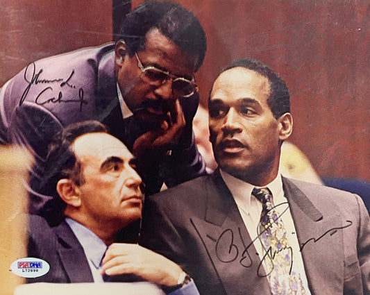OJ Simpson & Johnnie Cochran Autographed 8x10 JSA