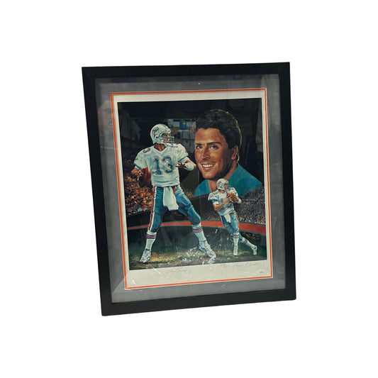Dan Marino Autographed Miami Dolphins Framed 21x26 Art Lithograph JSA